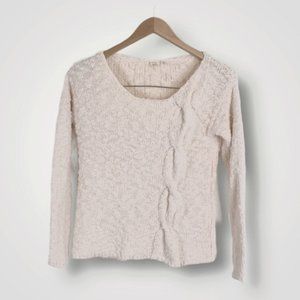 Anthropologie Knitted Cotton Cable Knit Pullover